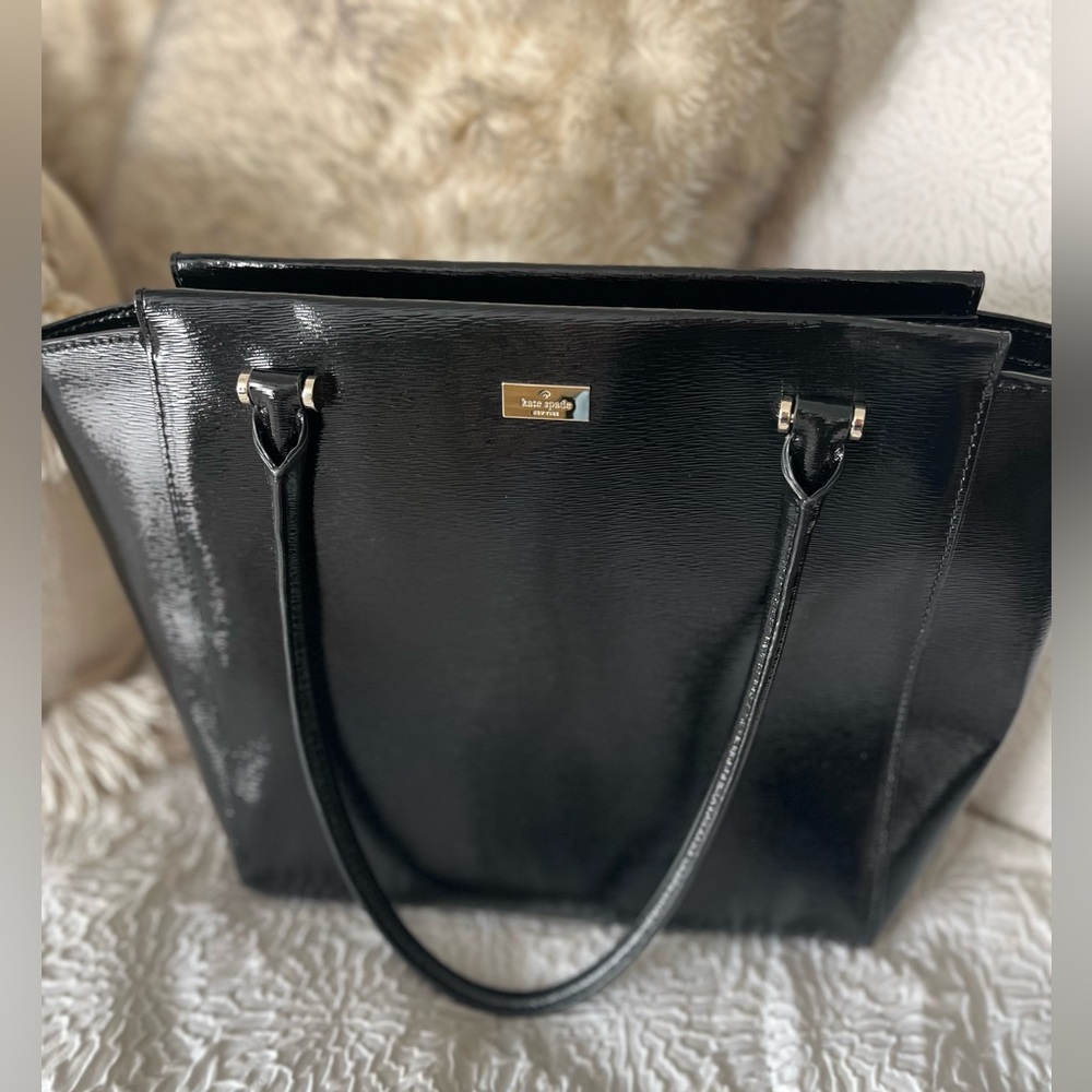 Kate Spade Black Patent Leather Tote Bag